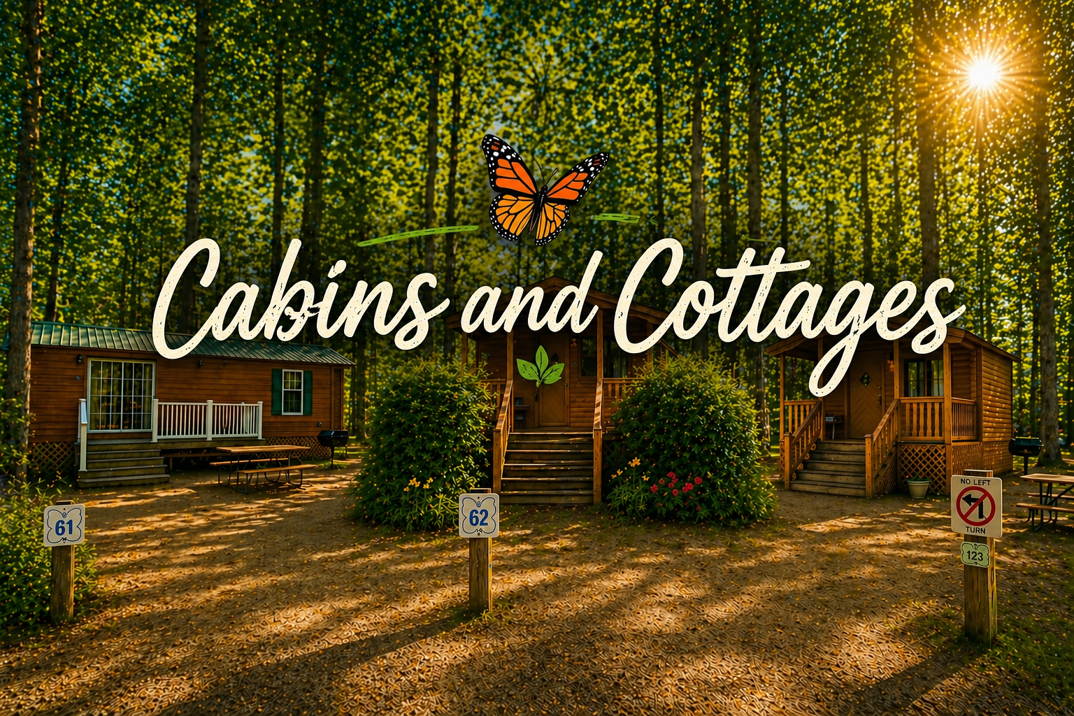 Cabins and Cottages at Butterfly Camping Resort
